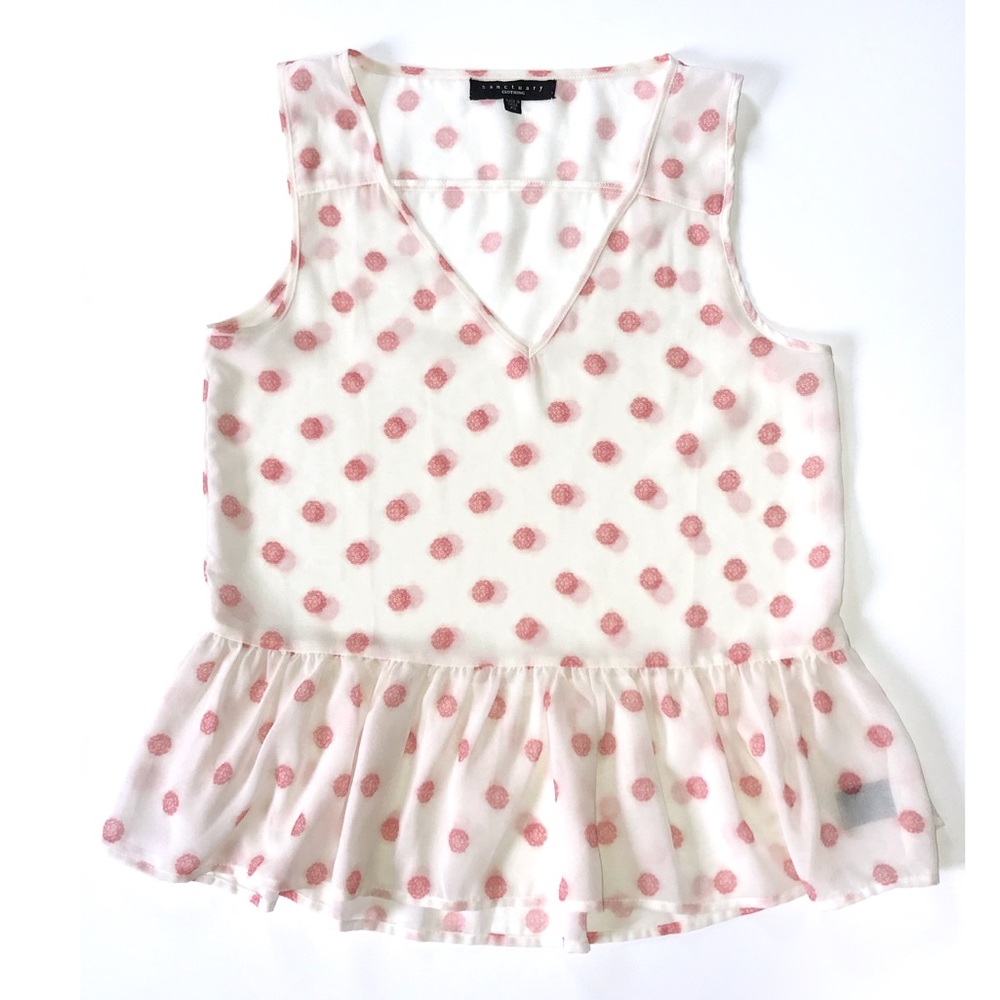 Sanctuary | Sheer Peplum Sleeveless in Pink Print